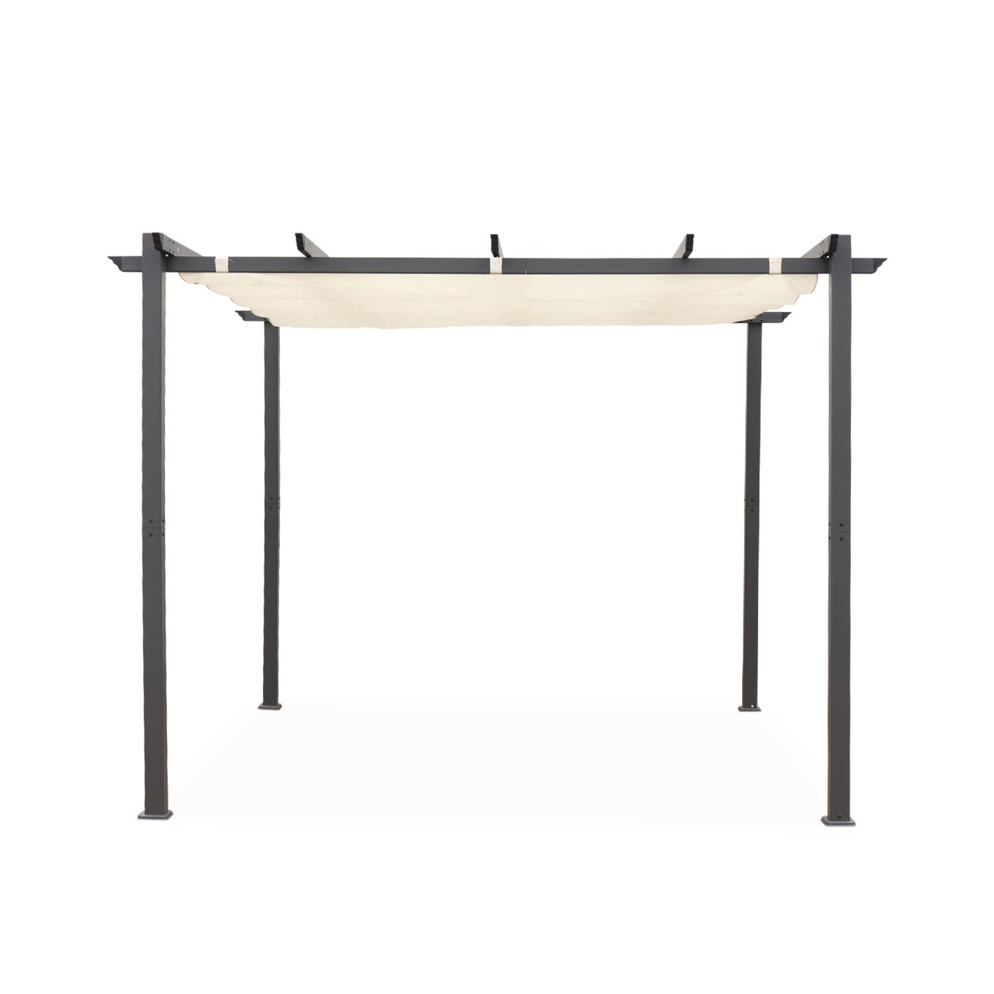 sweeek - Pergola, aluminium, 3x3m, met uitschuifbaar zonnescherm