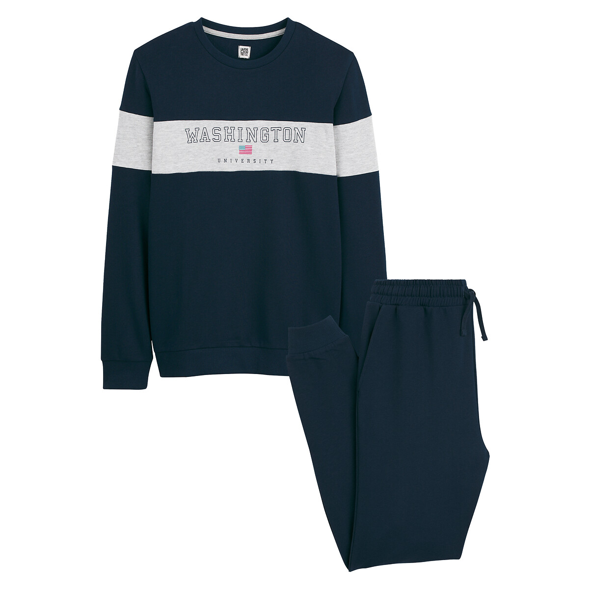 COLEÇÕES LA REDOUTE<br>Pijamas lisos, texto estampado no espírito universitário