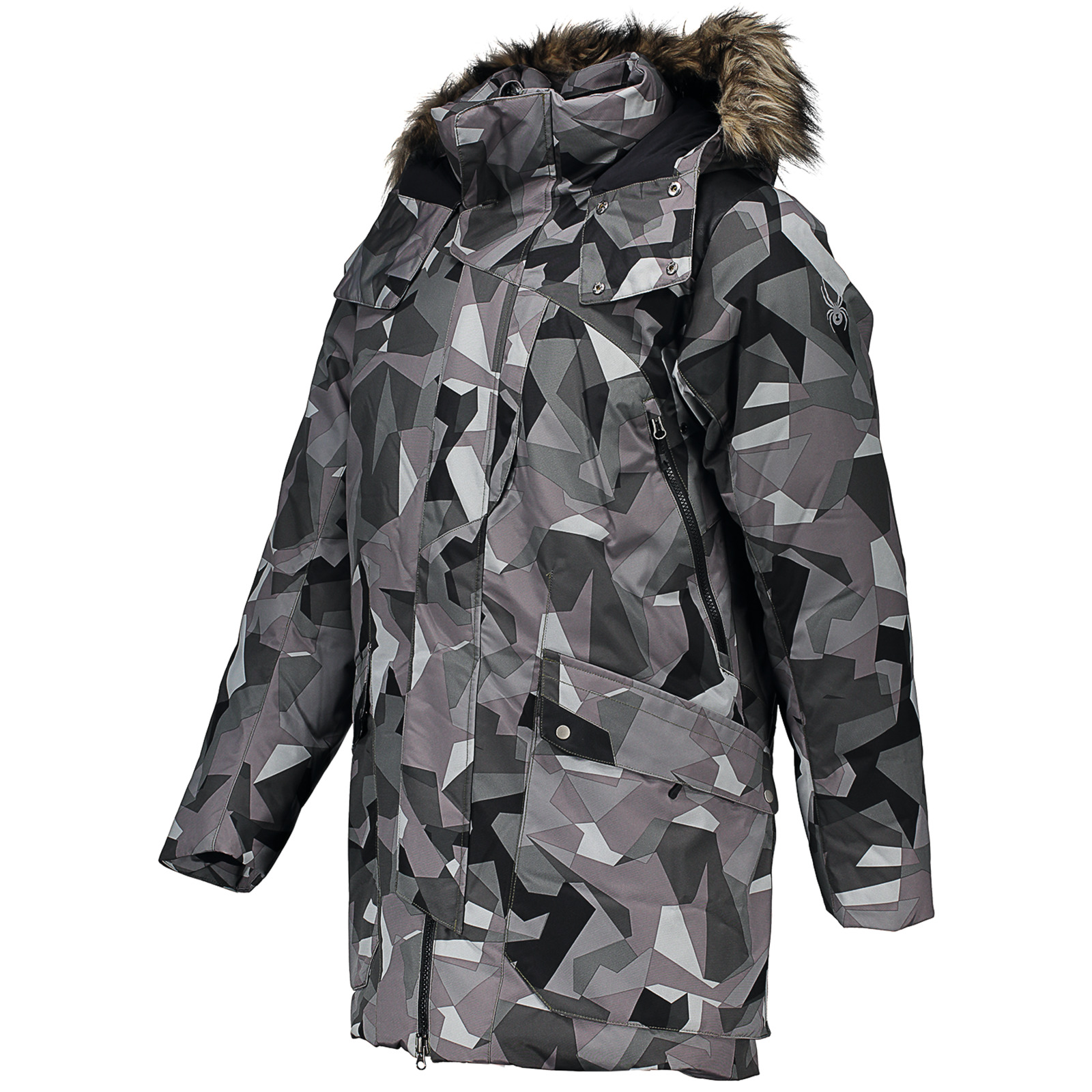 Spyder Herren-Parka Deck Faux Fur XXL, multicolor