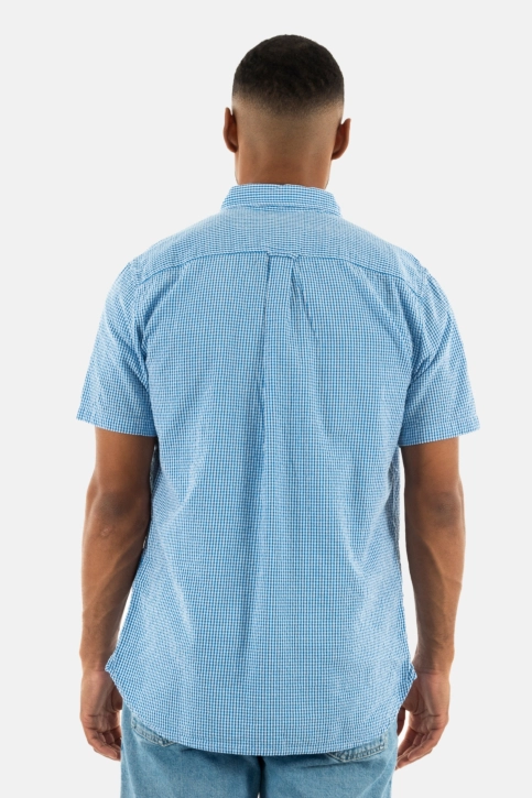 Chemise manches courtes superdry seersucker bva royal gingham