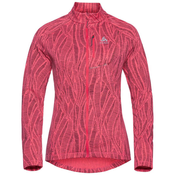 Veste polaire randonnée ODLO FLI LIGHT PRINT MIDLAYER FZ W PARADISE PINK