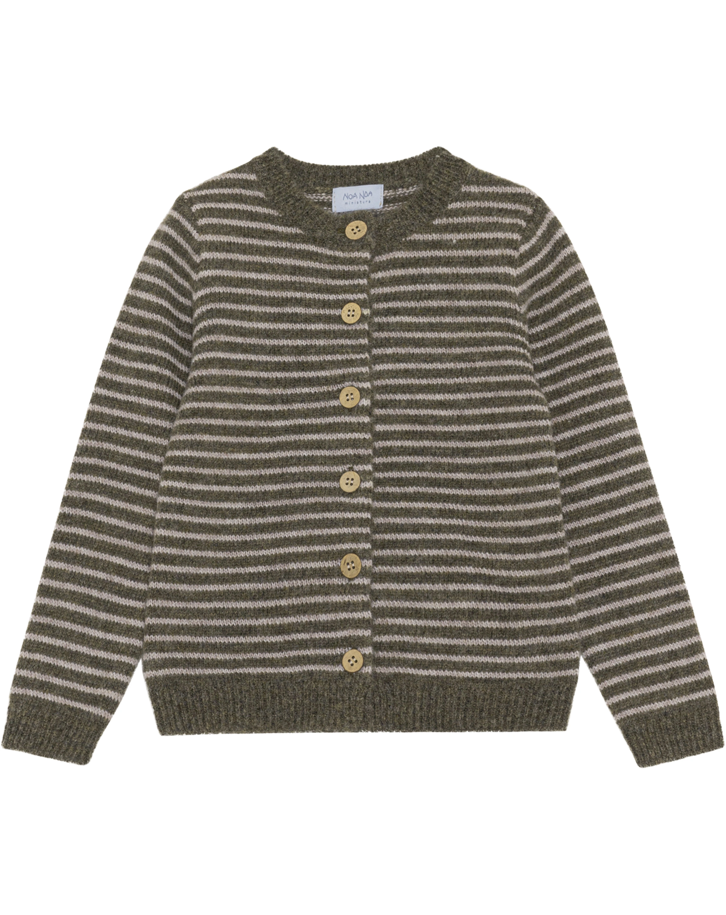 Cardigan BOBBIE STRIPES mit Wolle in four leave clover