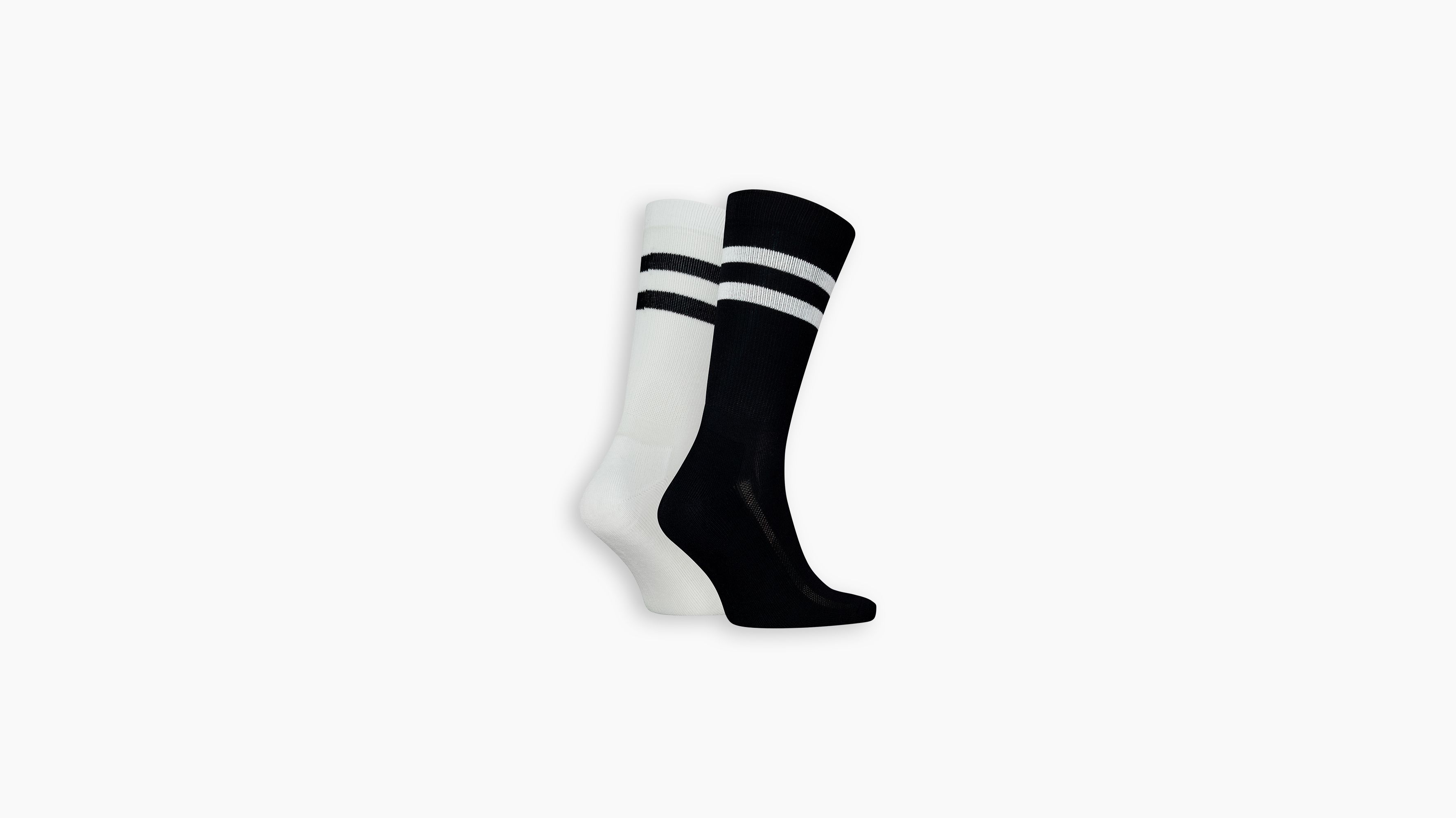 Levi's® chaussettes standard sport rayures - Lot de 2 - Black/White - Multicolore