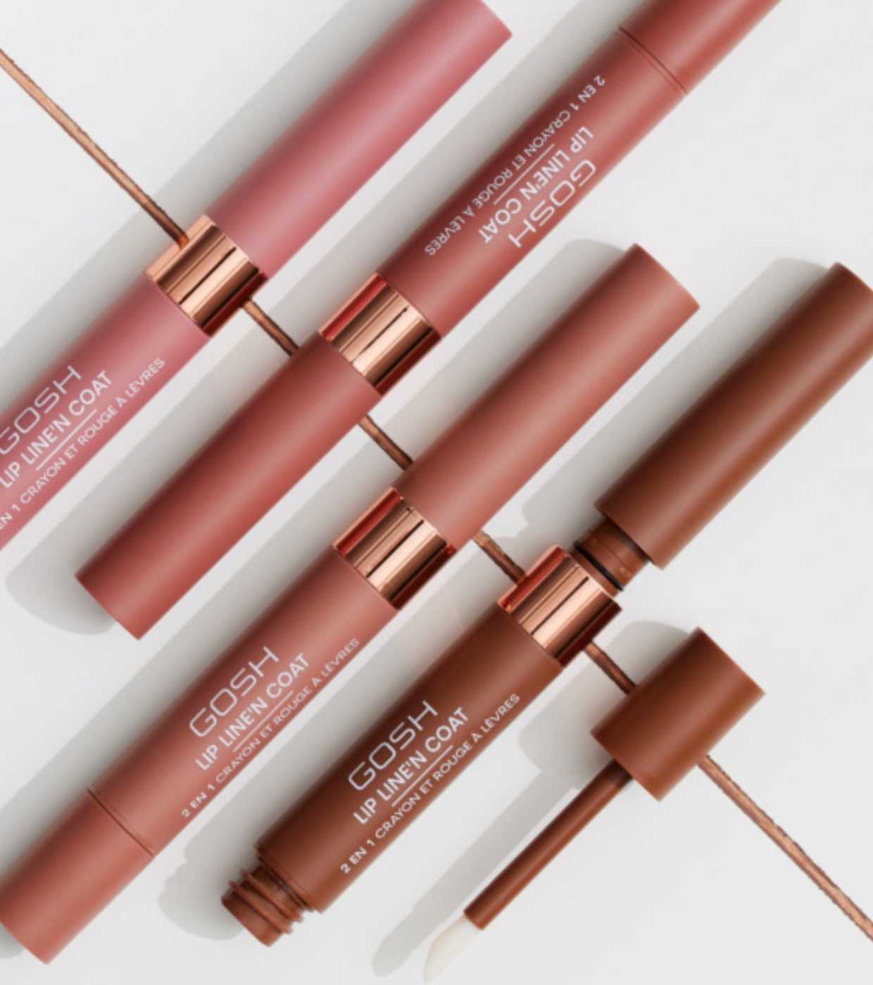 Gosh - Batom 2 em 1 Lip Line'n Coat - 005: Brown Sugar