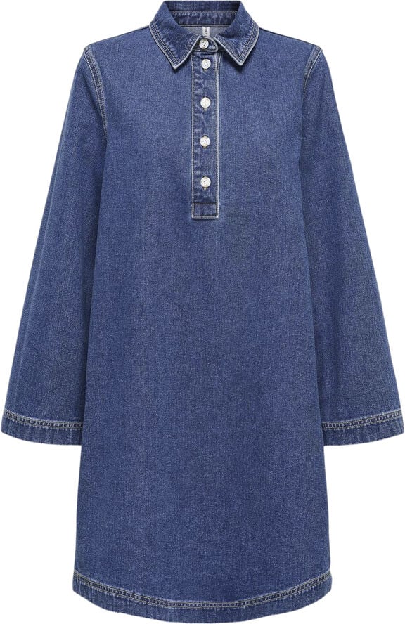 ONLY ONLFREYA L/S BELL DRESS DNM GUA Blå