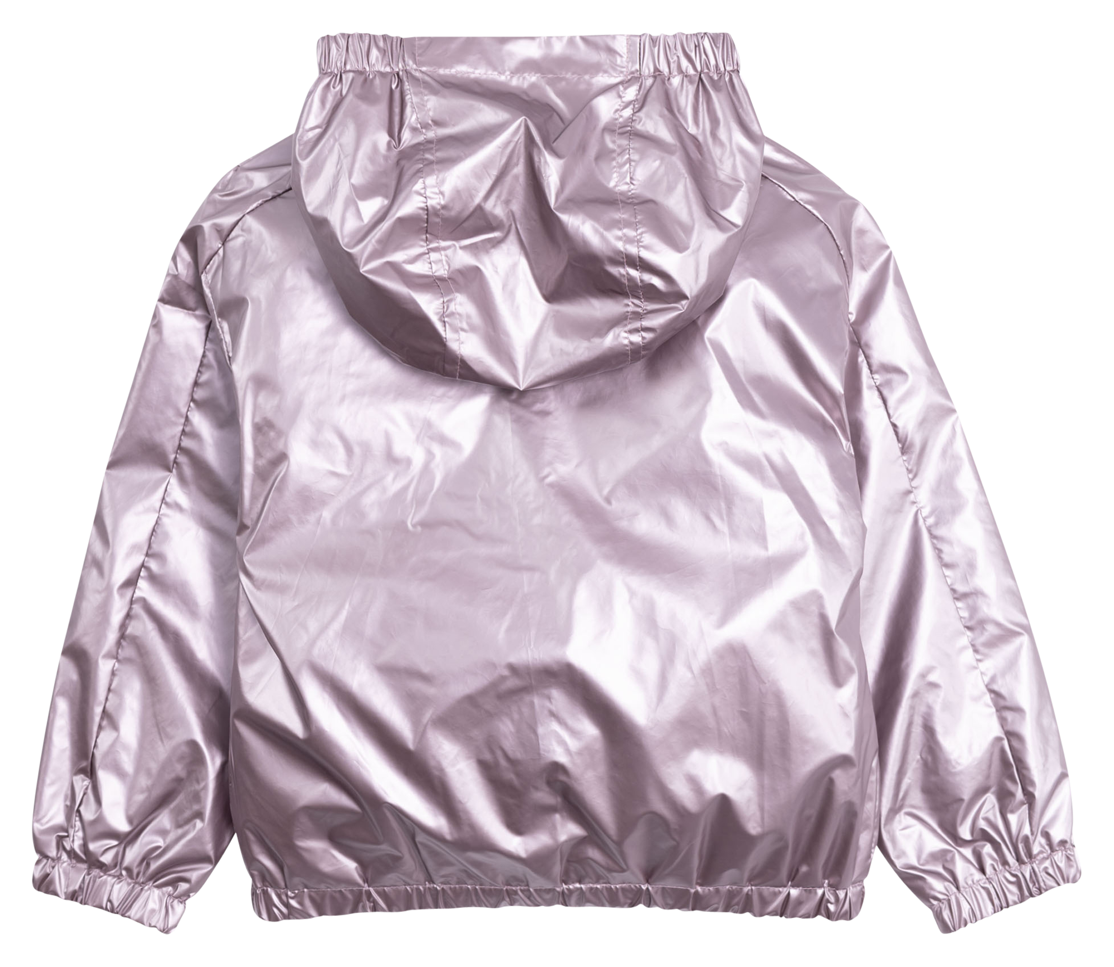 Parka droit col rond à capuche | Rose