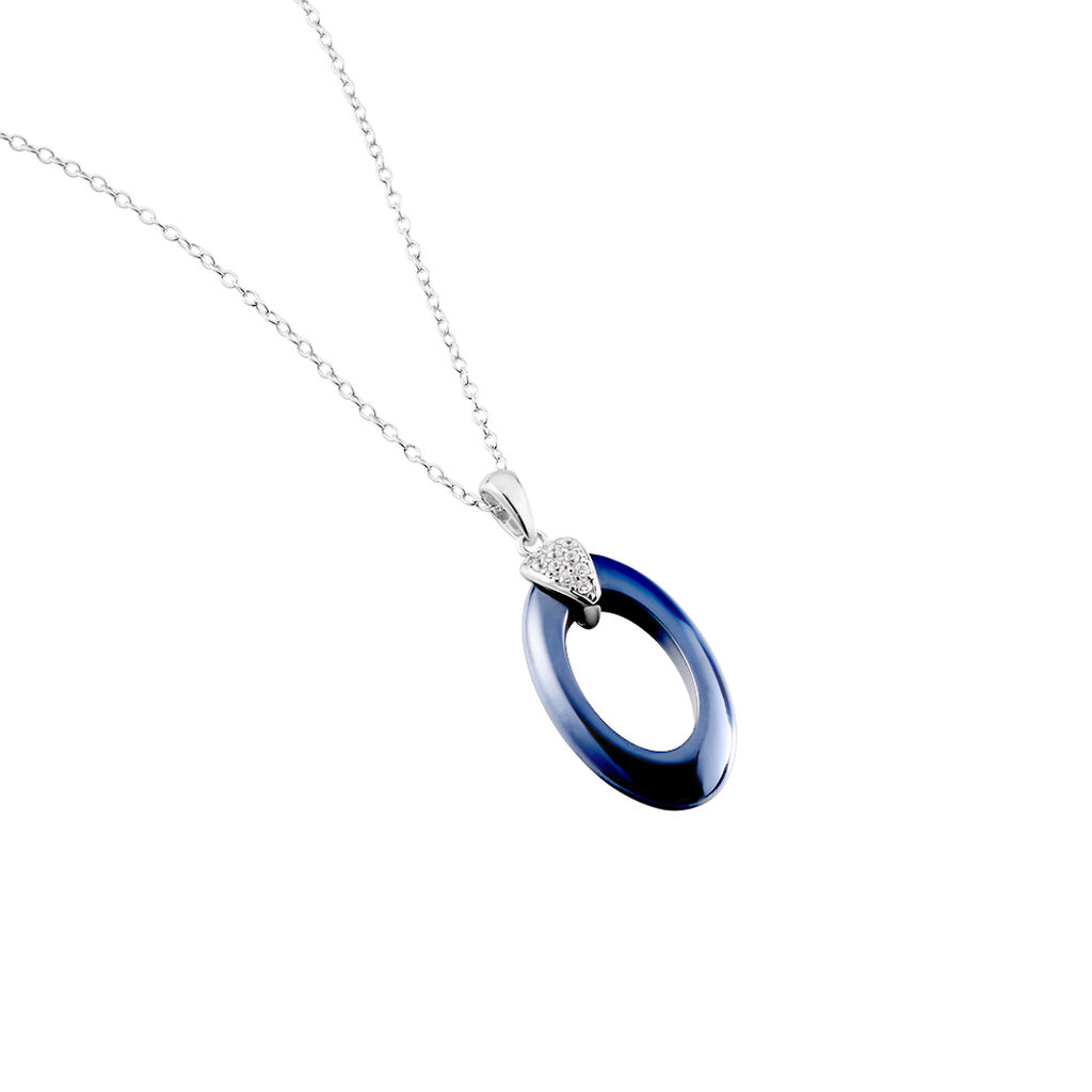 Collier Peer Argent Blanc Oxyde De Zirconium