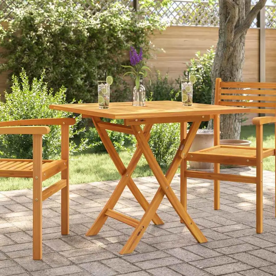 vidaXL - Tuintafel inklapbaar - Bruin - Massief teakhout - 85x85x76 cm