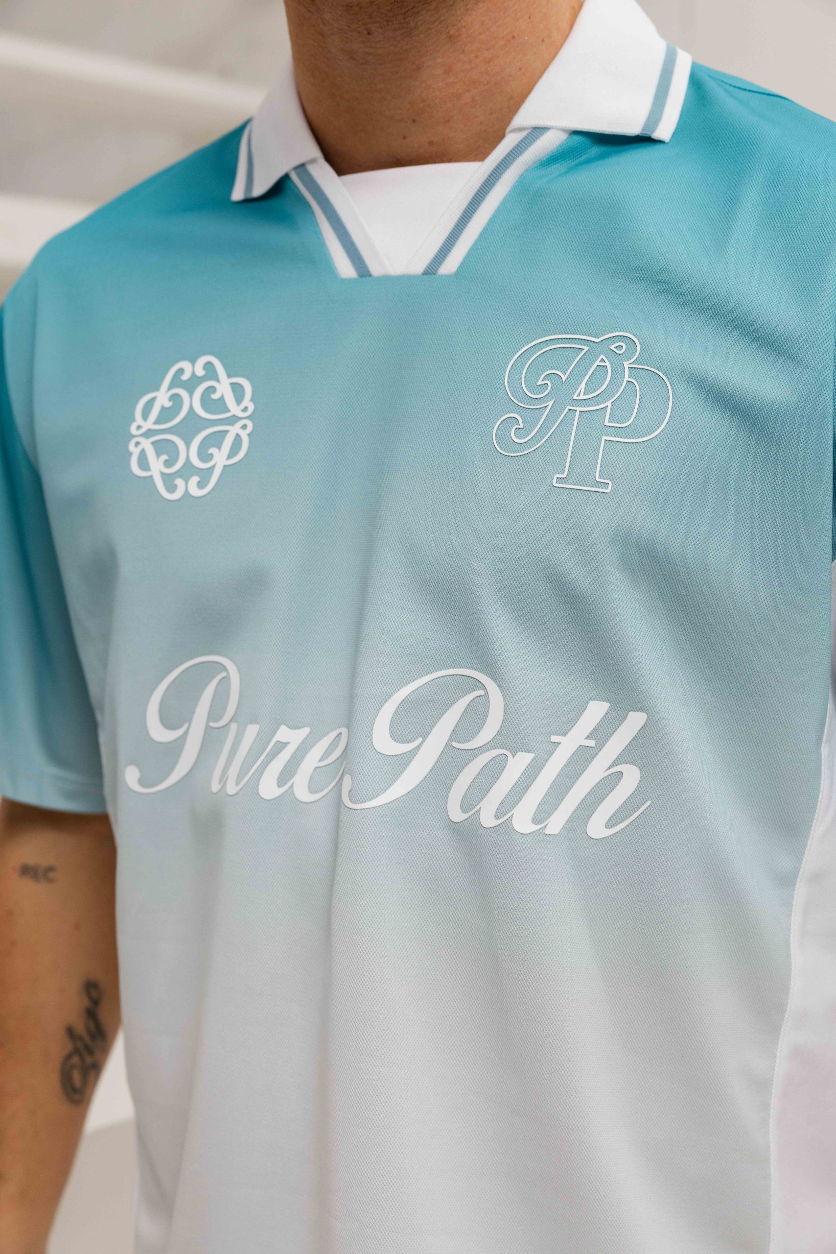 Pure Path Embleem Polo Heren Blauw
