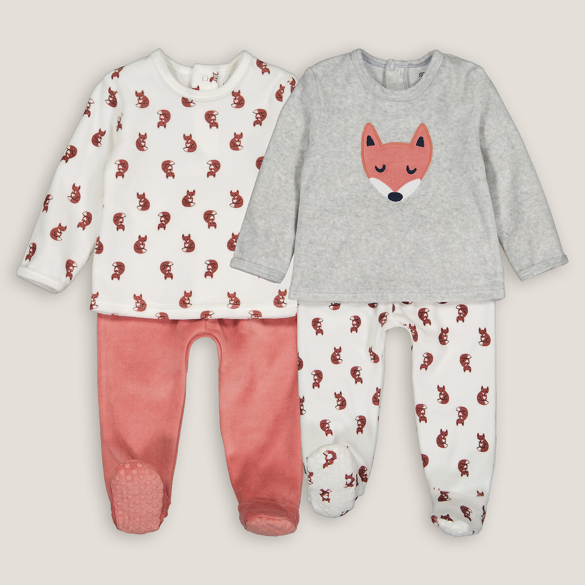 COLEÇÕES LA REDOUTE<br>Conjunto van 2 pijamas em fluweel