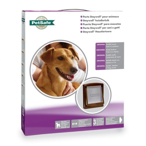 Porta para cães de duas vias, marrom