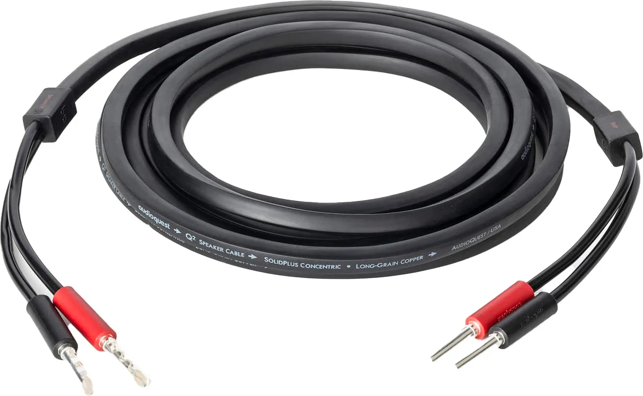 Audioquest Q2 avec bananes silver (2 x 3 m) Câbles d'enceintes prémontés