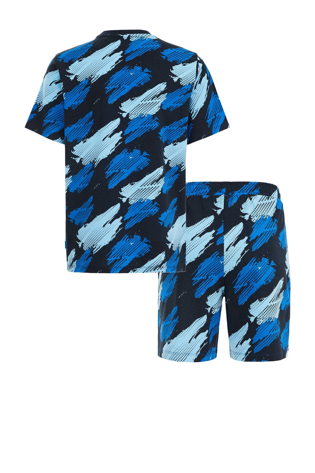 WE Fashion shortama met all over print blauw