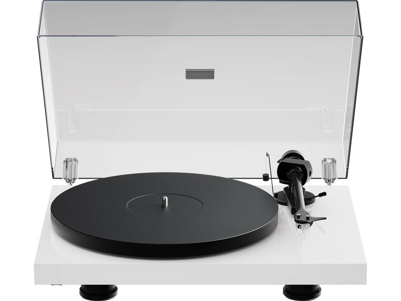 Pro-Ject Plattenspieler Debut EVO 2 Weiss glanz Plattenspieler mit TPE gedämpftem Gegengewicht