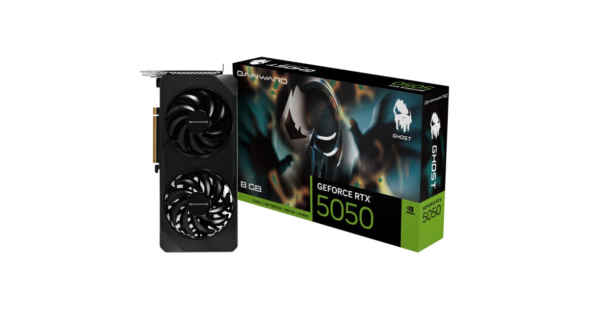 GainwardGeForce RTX 5050 Ghost 8GB grafische kaart  (DLSS 4, 3x DisplayPort, 1x HDMI 2.1)