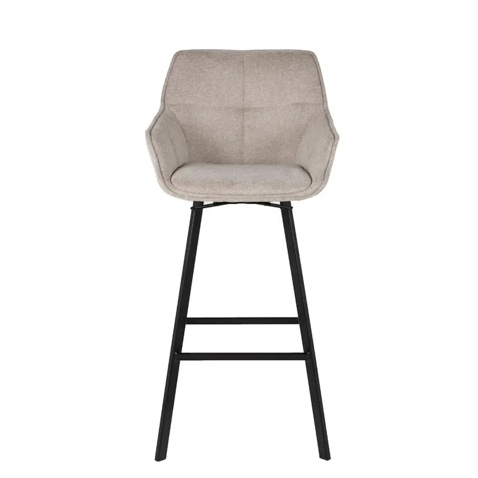 Barkruk Beige Draaibaar - Stof - Zithoogte 74cm - Shannon - Set van 2
