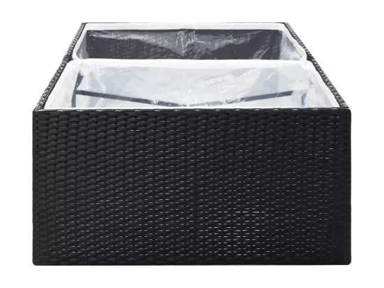 Jardinière bac lit surélevé résine noire 157 x 80 x 40 cm 02_0037451