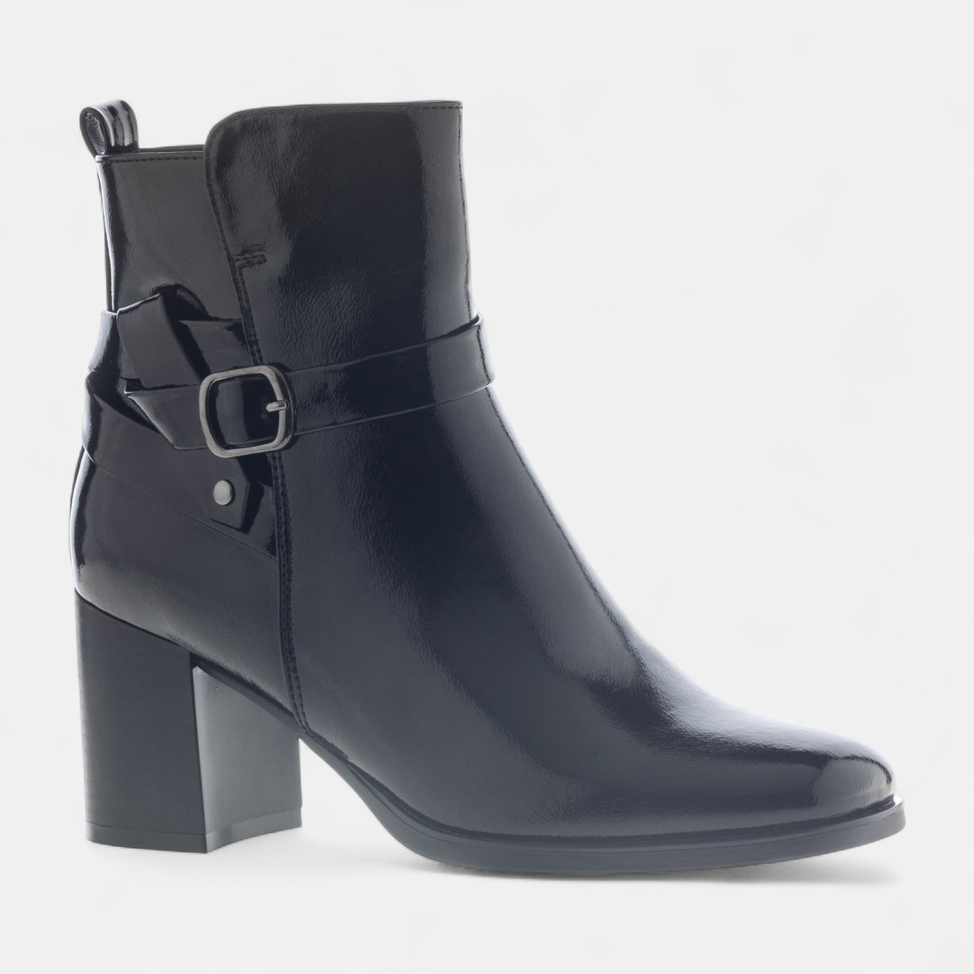 Bottines à talon Femme noir vernis