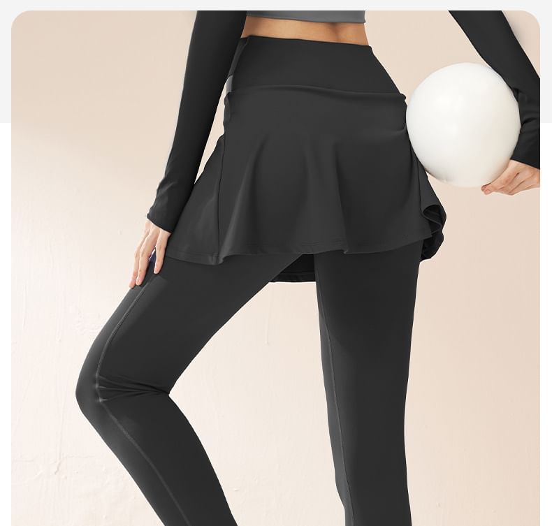 GearGal - Yogalegging met hoge taille en tweekleurige rok