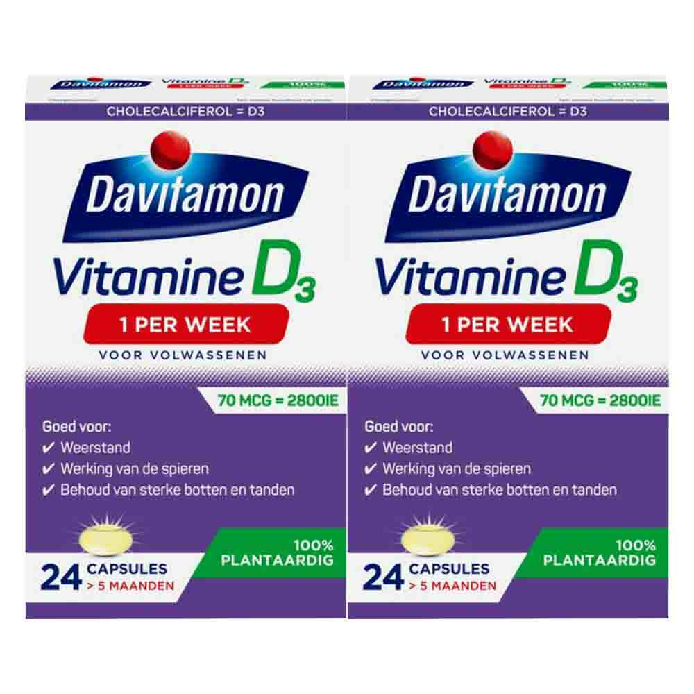 2x Davitamon Vitamine D Vegan 1 Per Week24 capsules