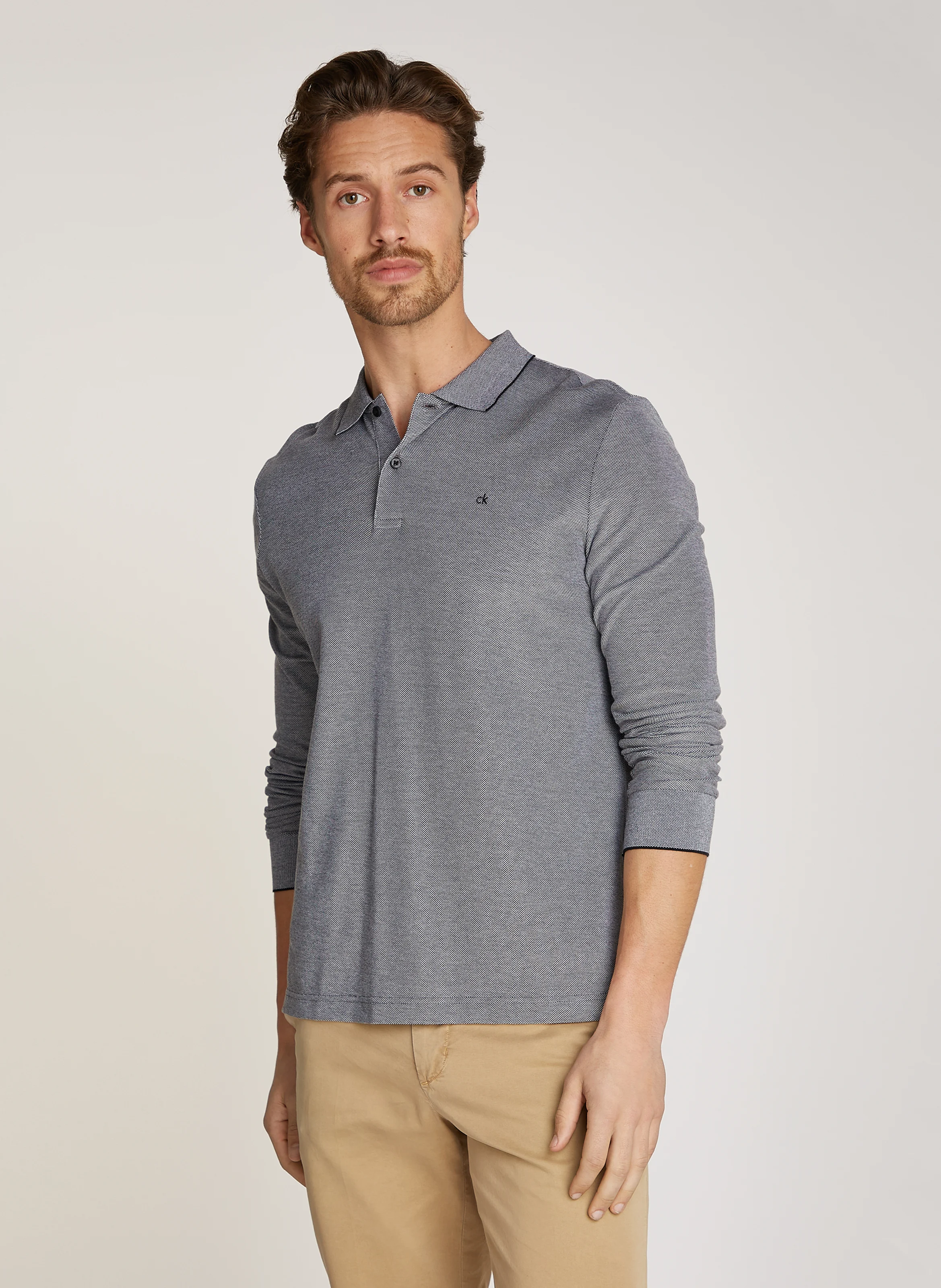 Polo regular-fit en coton bio | Gris