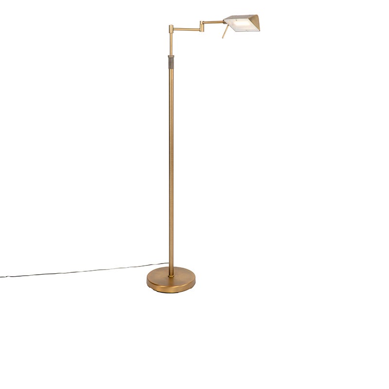 QAZQA - Moderne design vloerlamp | Staande lamp | Vloerlamp | Lamp | Lichtbrons incl. LED met touchdimmer - Notia Dimmer | Dimbaar | Woonkamer | Slaapkamer - Staal Langwerpig - I (niet vervangbaar)