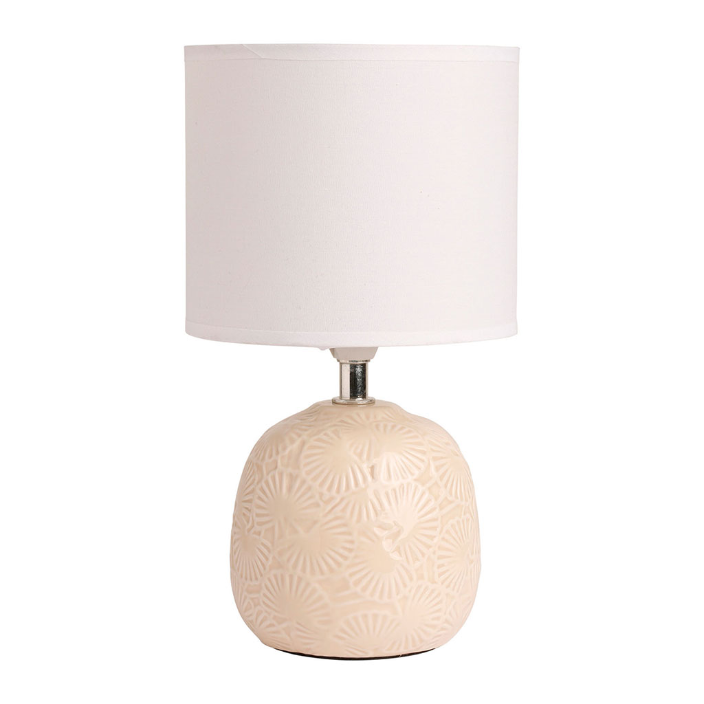 Lampe ronde AGAVE rose H27cm