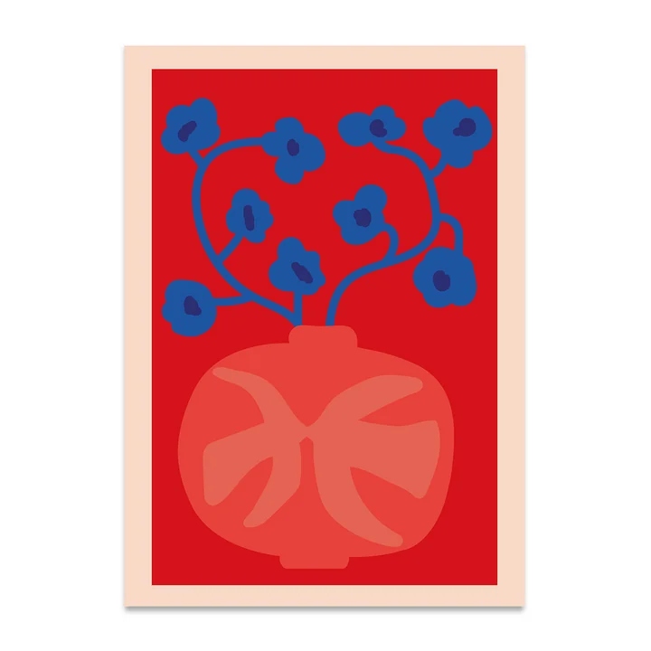 Paper Collective - The Red Vase Poster, 50 x 70 cm