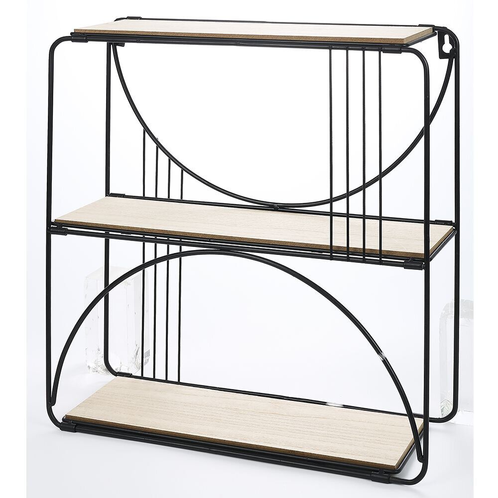 Étagère pliante métal et bois 36x12,5xH36cm