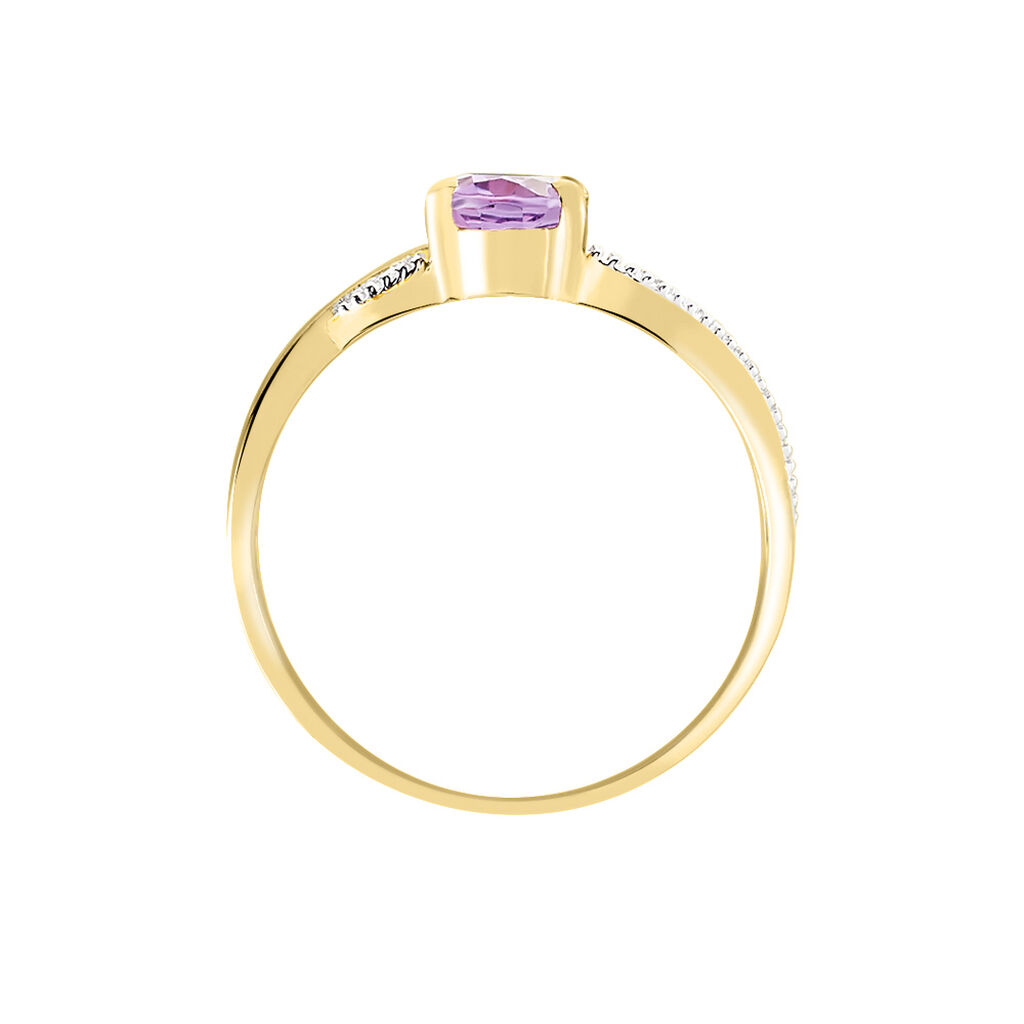 Bague Candice Or Jaune Amethyste