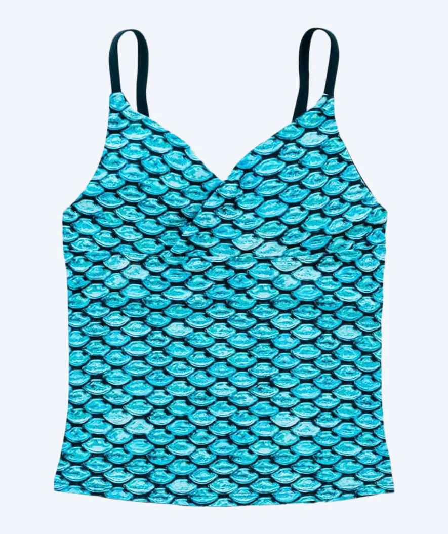 Fin Fun tankini top til piger - Tidal Teal (Lyseblå)