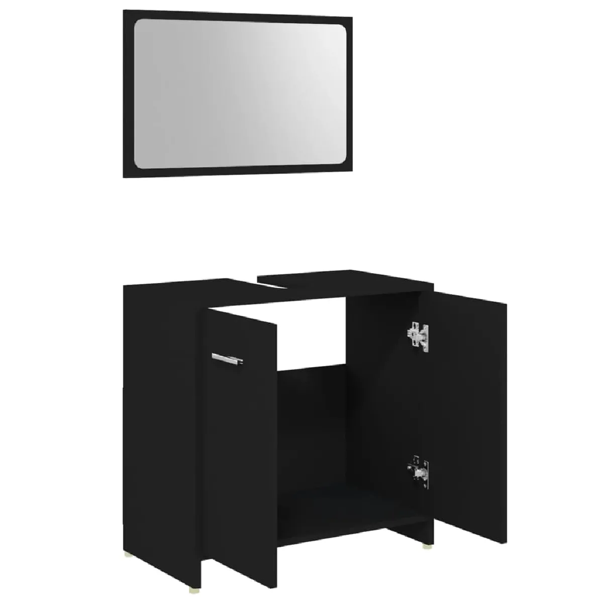 vidaXL Ensemble Meubles Salle de Bain 4 pcs Noir