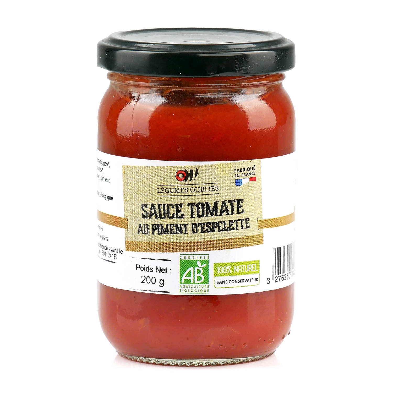 Sauce tomate au piment d'Espelette bio