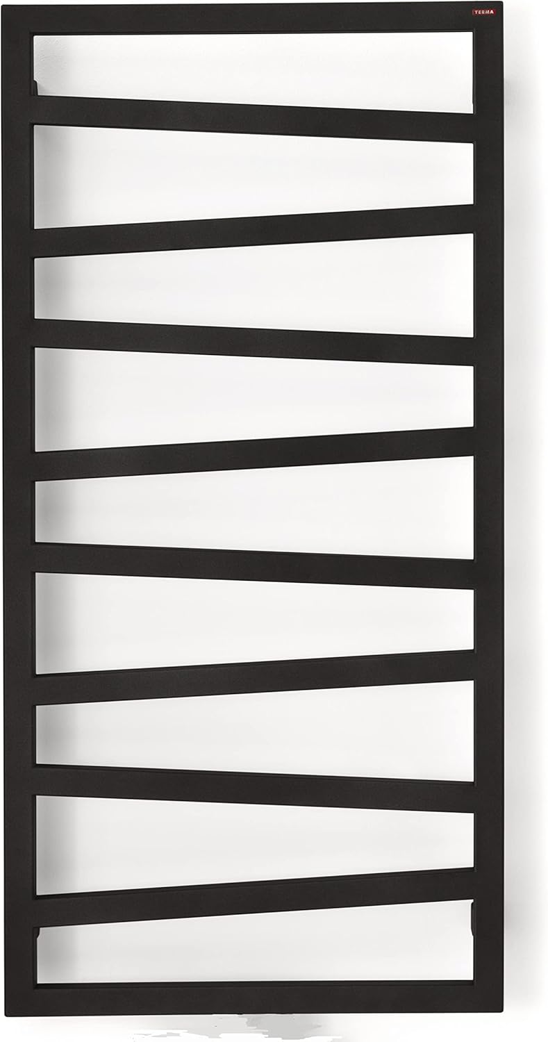 anapont elektrischer Premium Badheizkörper ZigZag - schwarz - Timer-Funktion - Handtuchheizkörper - Badheizung elektrisch - Handtuchheizung - Made in Germany