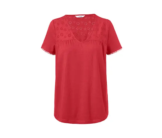 Shirt mit Stickerei, rot