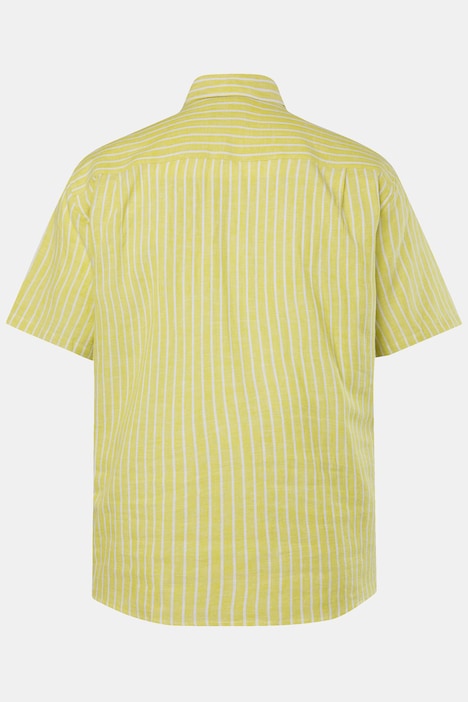 Boston Park Leinenmix-Hemd, Halbarm, Streifen, Kentkragen, Comfort Fit, bis 8 XL