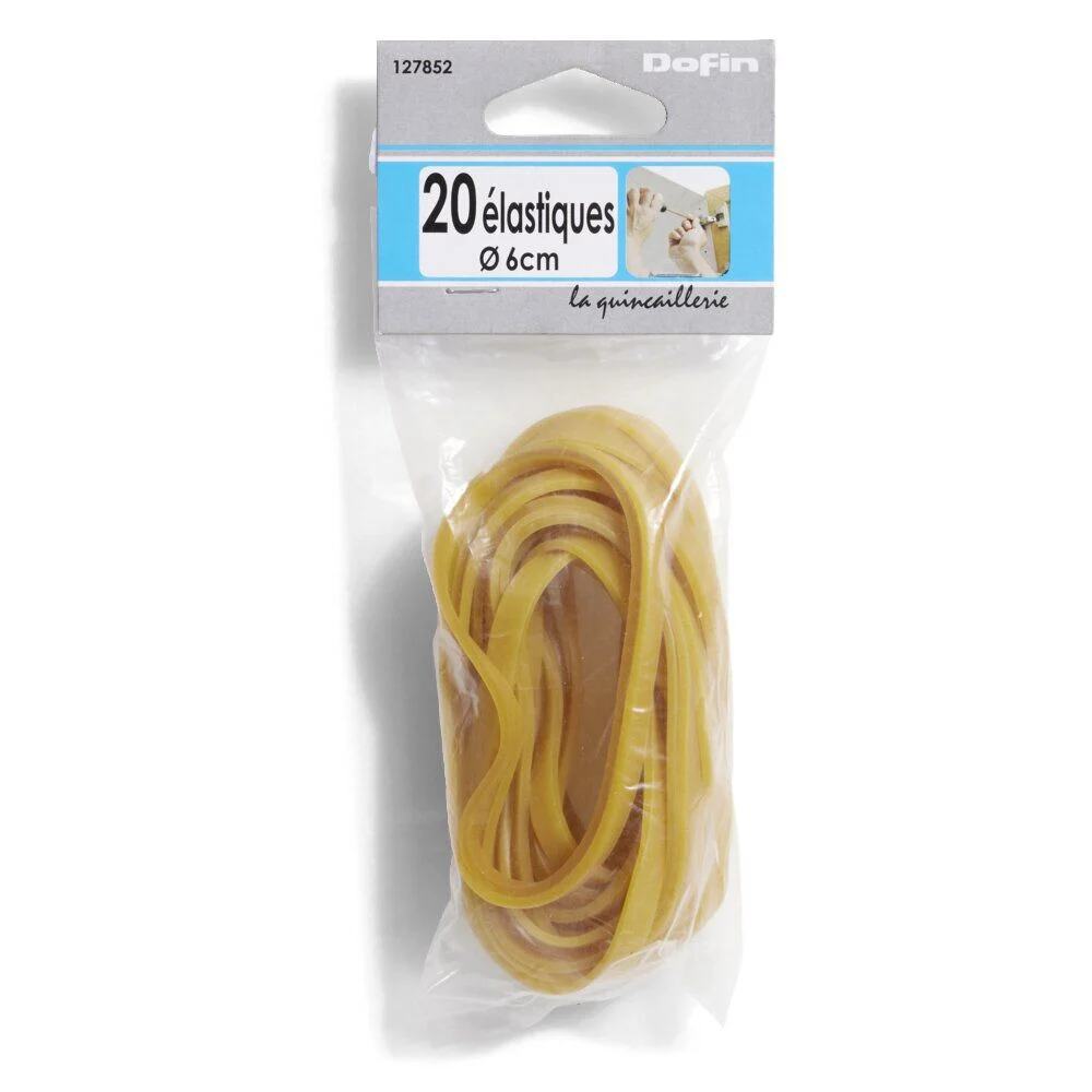 20 élastiques en caoutchouc marron Ø6 cm