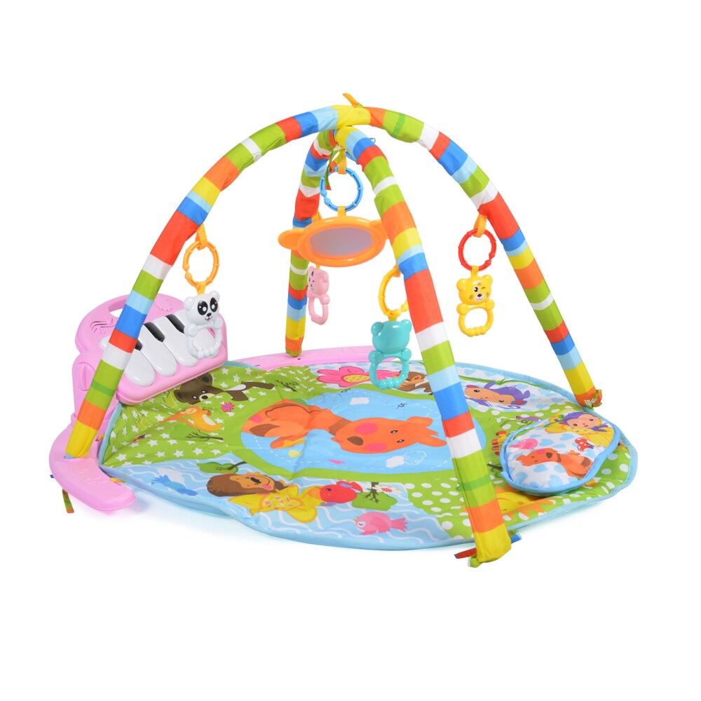 Moni Spielbogen Piano 696-R, Krabbeldecke, Musiktasten, Spiegel, Spielcenter rosa