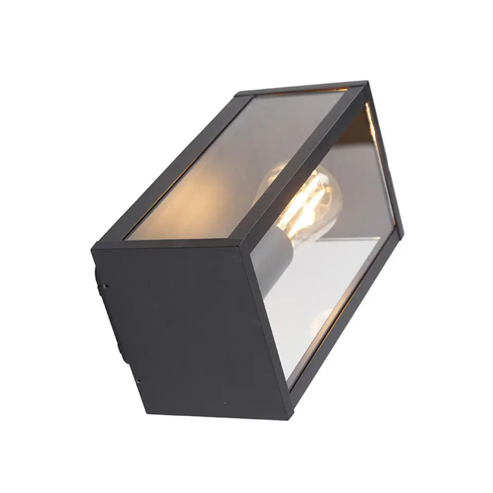 Qazqa wandlampen buiten charlois zwart e27