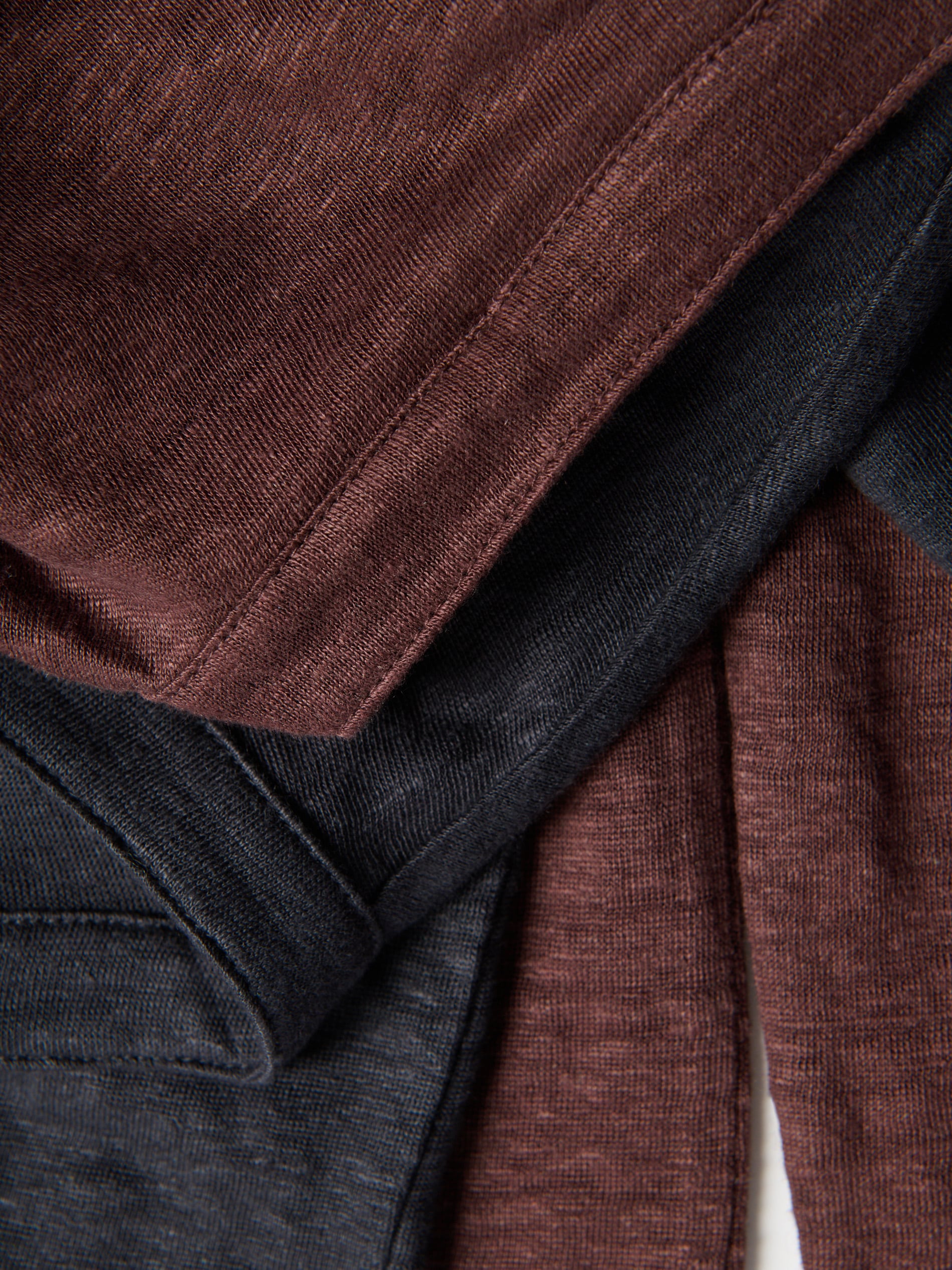 Henley-Langarmshirt aus Leinen