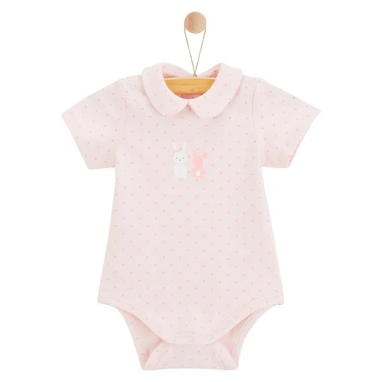 Body manches courtes Lapin Câlin   Rose pois        de               P'tit bisou