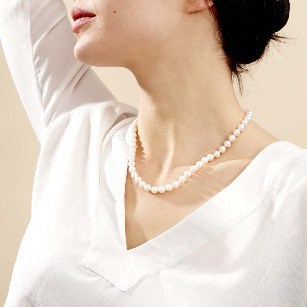 Collier Ghisele Or Jaune Perle De Culture D'akoya