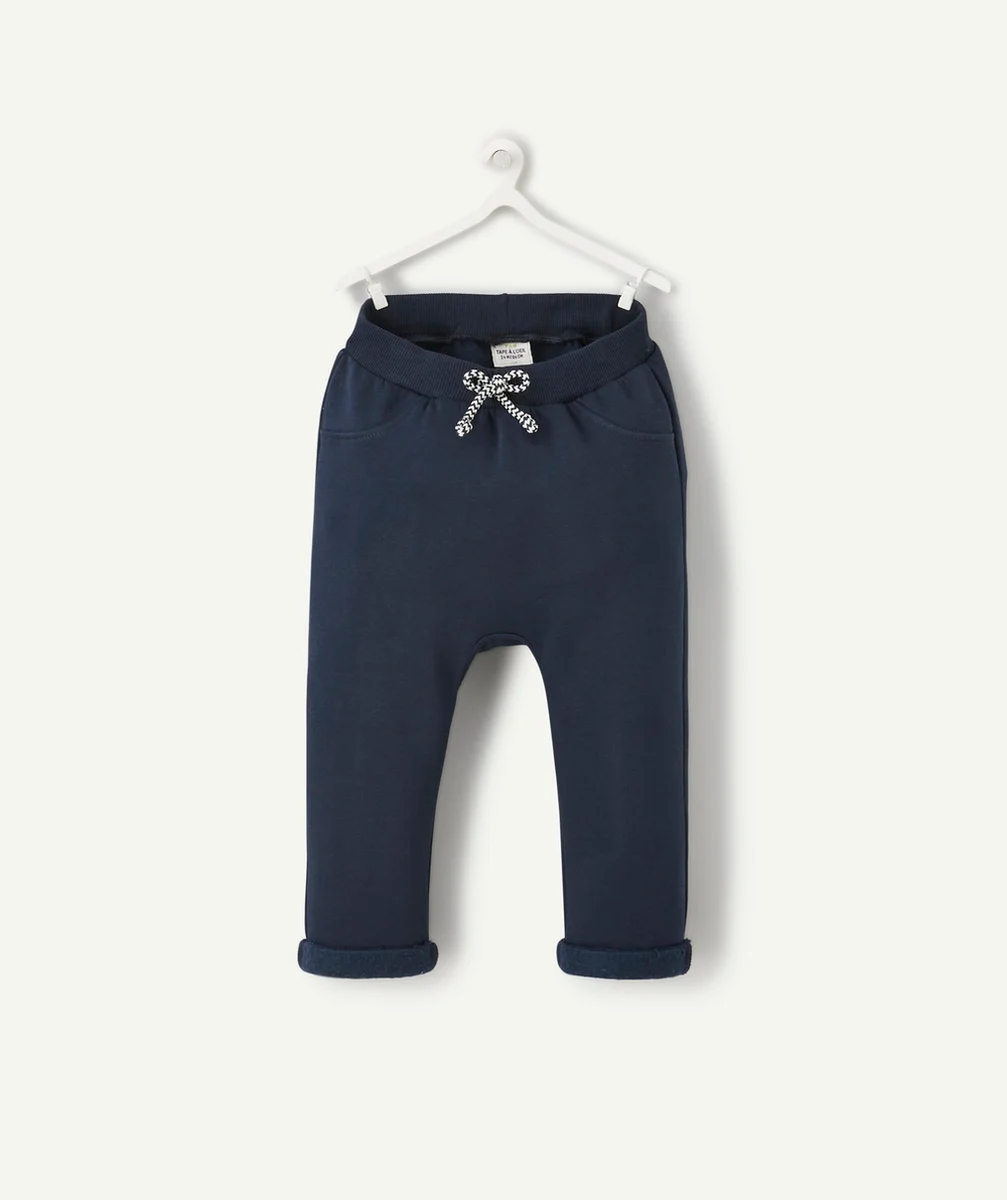 PANTALON SAROUEL BÉBÉ GARÇON EN FIBRES RECYCLÉES BLEU MARINE