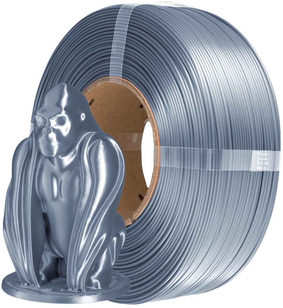 AzureFilm  PLA Silk Refill Silver, 1,75 mm / 1000 g    Hochwertiges Filament mit Silk-Effekt in Silver, ohne Spule