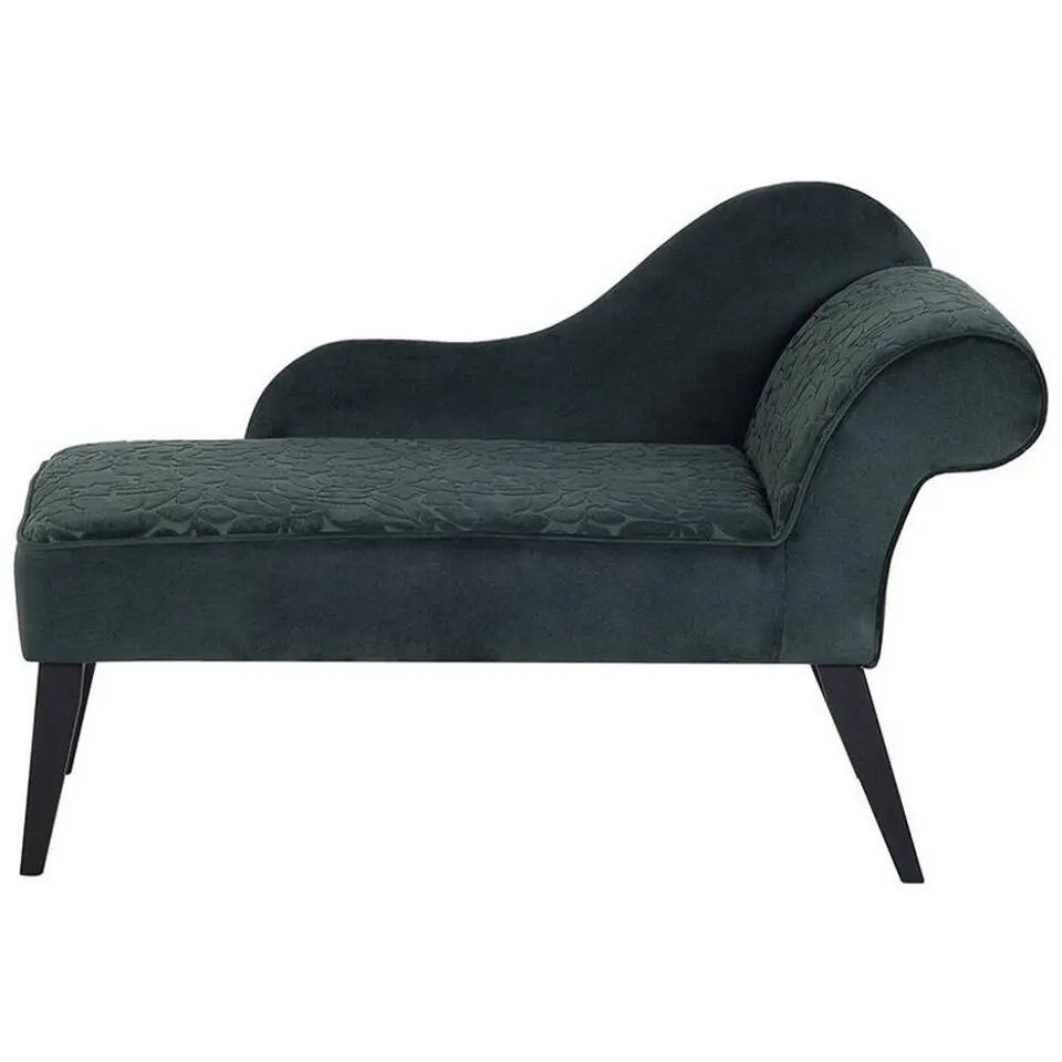 BIARRITZ - Chaise longue - Groen - Rechterzijde - Fluweel