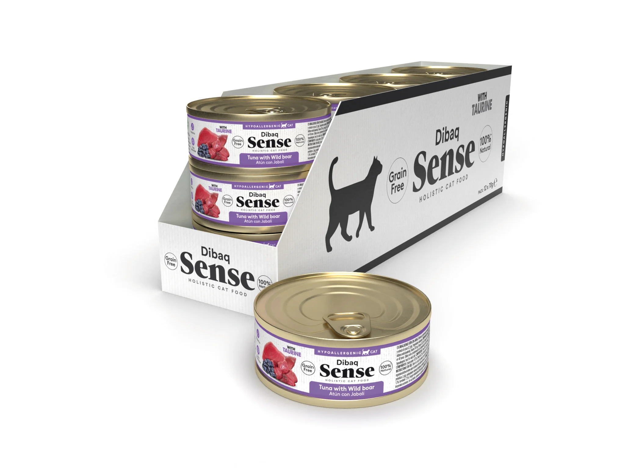 Dibaq Sense Cat Atum e Javali com Cranberries (12 unidades x 70g)