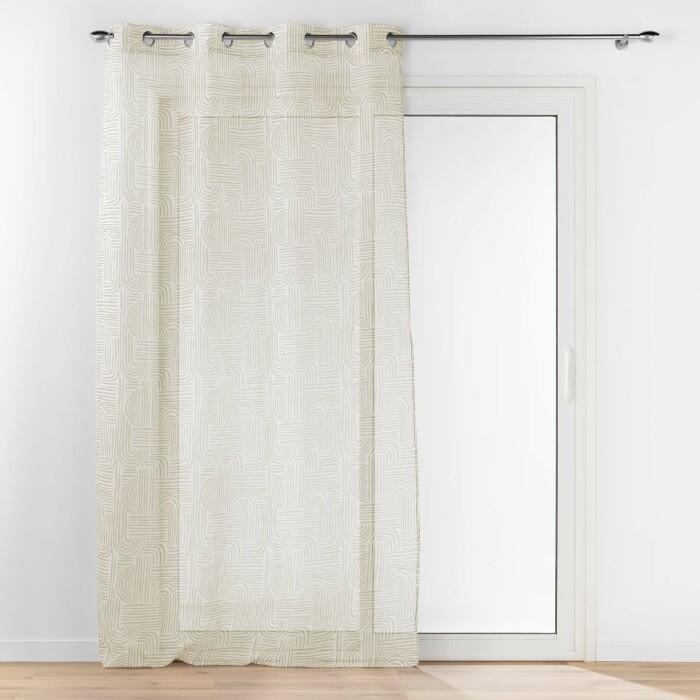 PANNEAU OEILLETS 140X240CM IMPRIME PANDORE BLANC