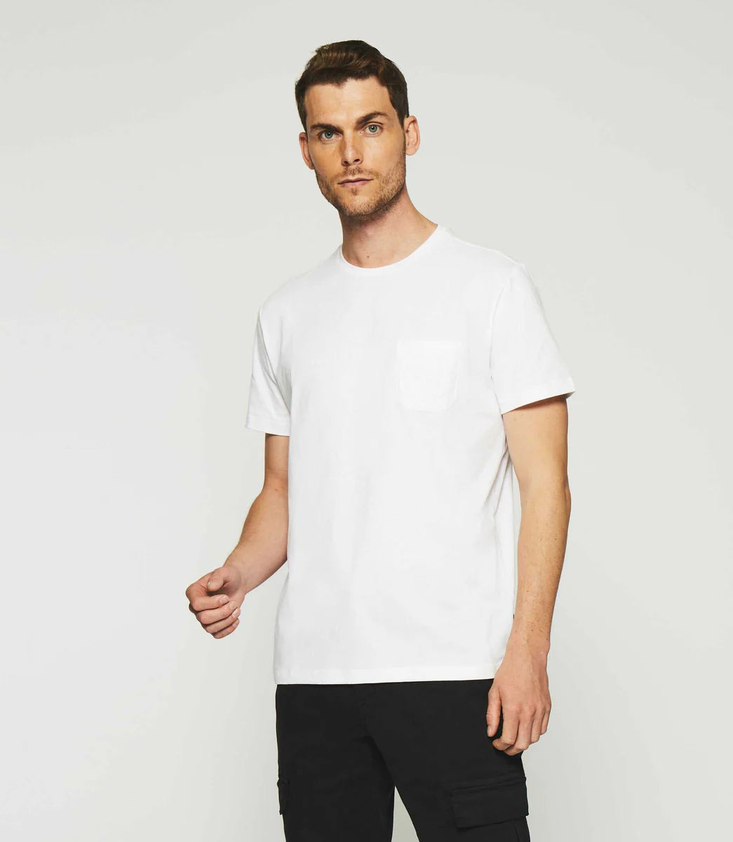 T-shirt à manches courtes uni blanc GABRIEL