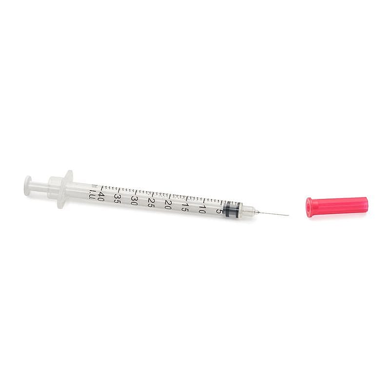 Insuline spuitjes met injectienaald, voor éénmalig gebruik 1 ml U-40 Hond Kat 100 stuks | 20035