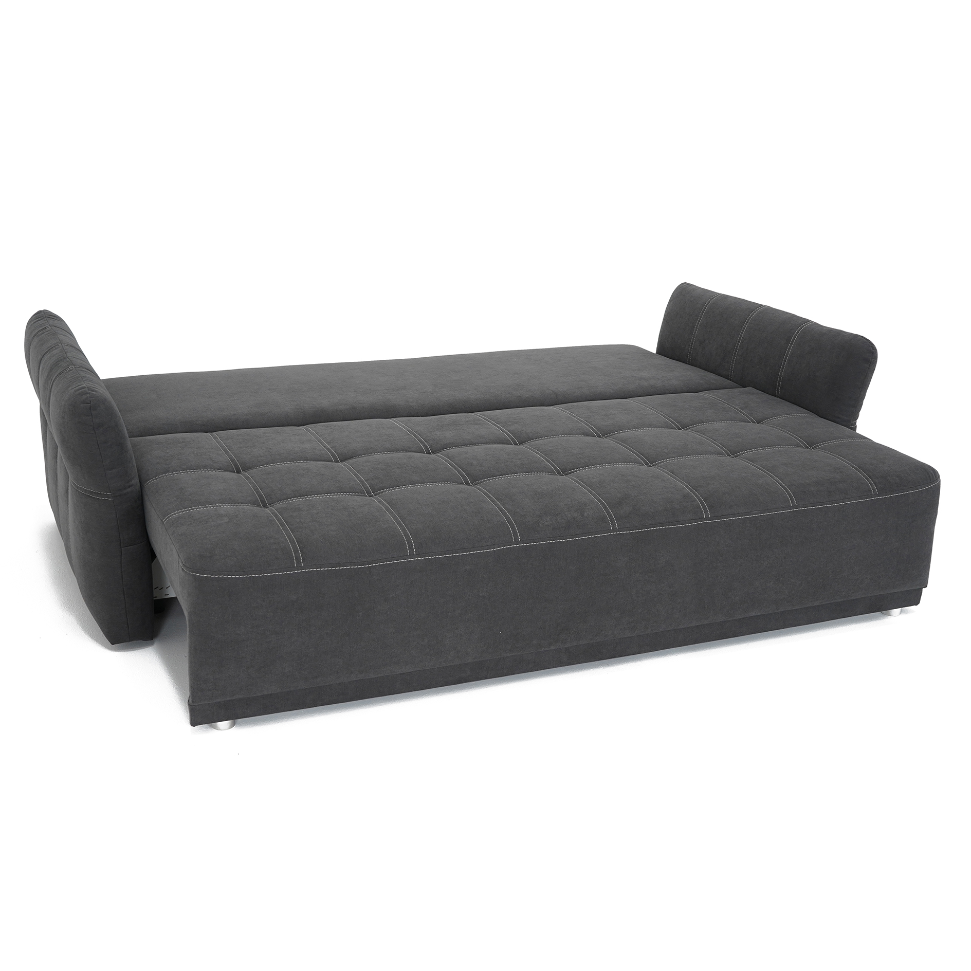 Schlafsofa - graubraun - regulierbare Armlehnen